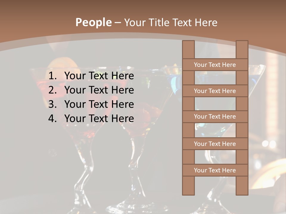 3 Colorful Drinks On A Serving Tray With Waitress PowerPoint Template