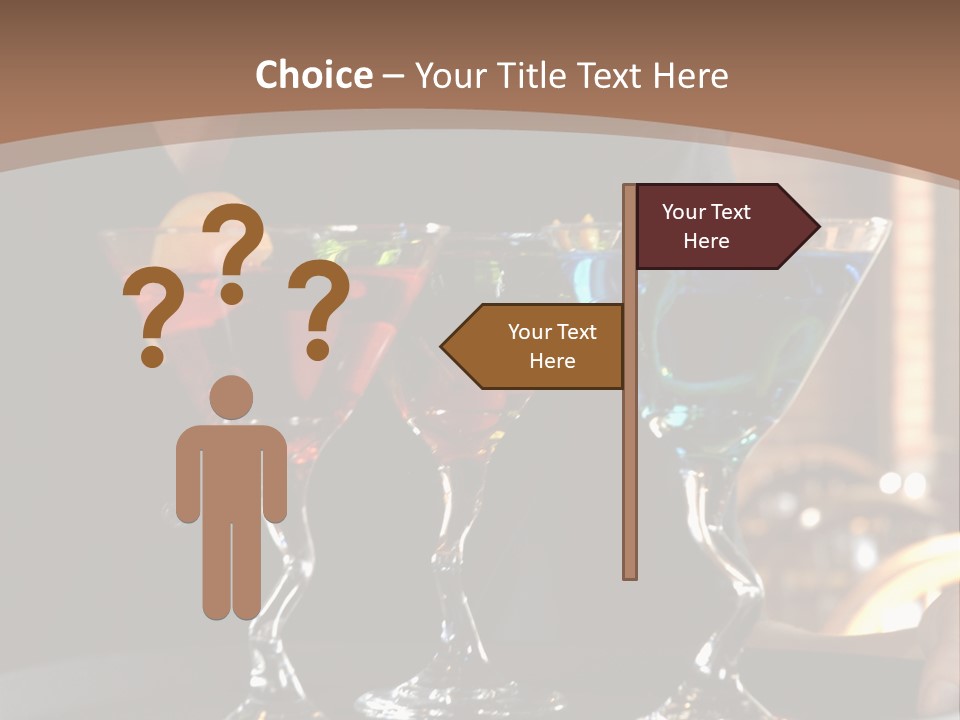 3 Colorful Drinks On A Serving Tray With Waitress PowerPoint Template