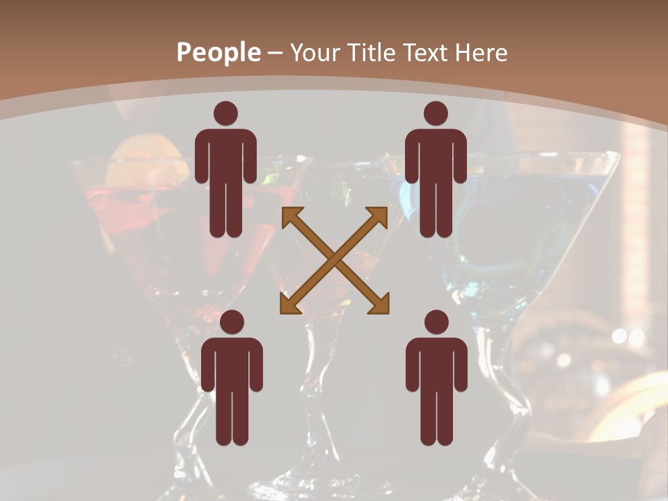 3 Colorful Drinks On A Serving Tray With Waitress PowerPoint Template