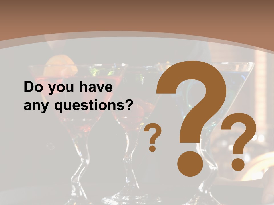 3 Colorful Drinks On A Serving Tray With Waitress PowerPoint Template