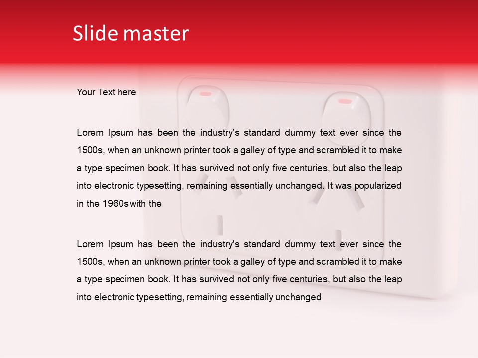 An Australian Power Outlet On A White Background. PowerPoint Template