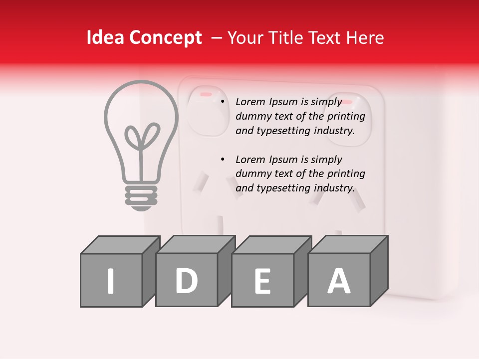An Australian Power Outlet On A White Background. PowerPoint Template