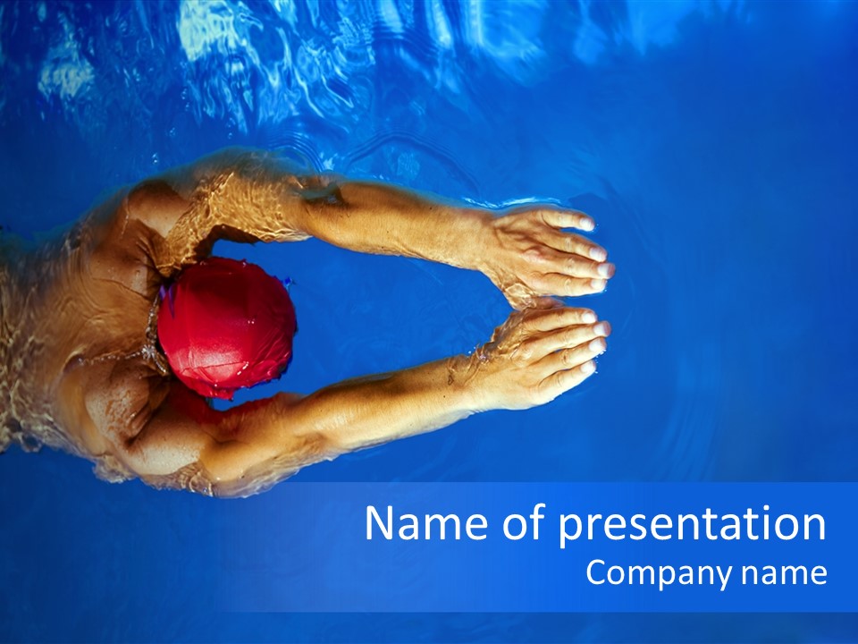 Healthy Lifestyle: This Swimmer Is Winning The Contest PowerPoint Template