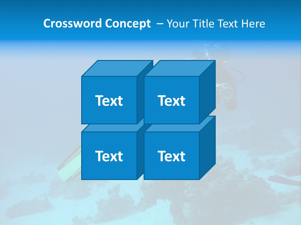 Diver With Camera In Deep. Underwater Photographer PowerPoint Template