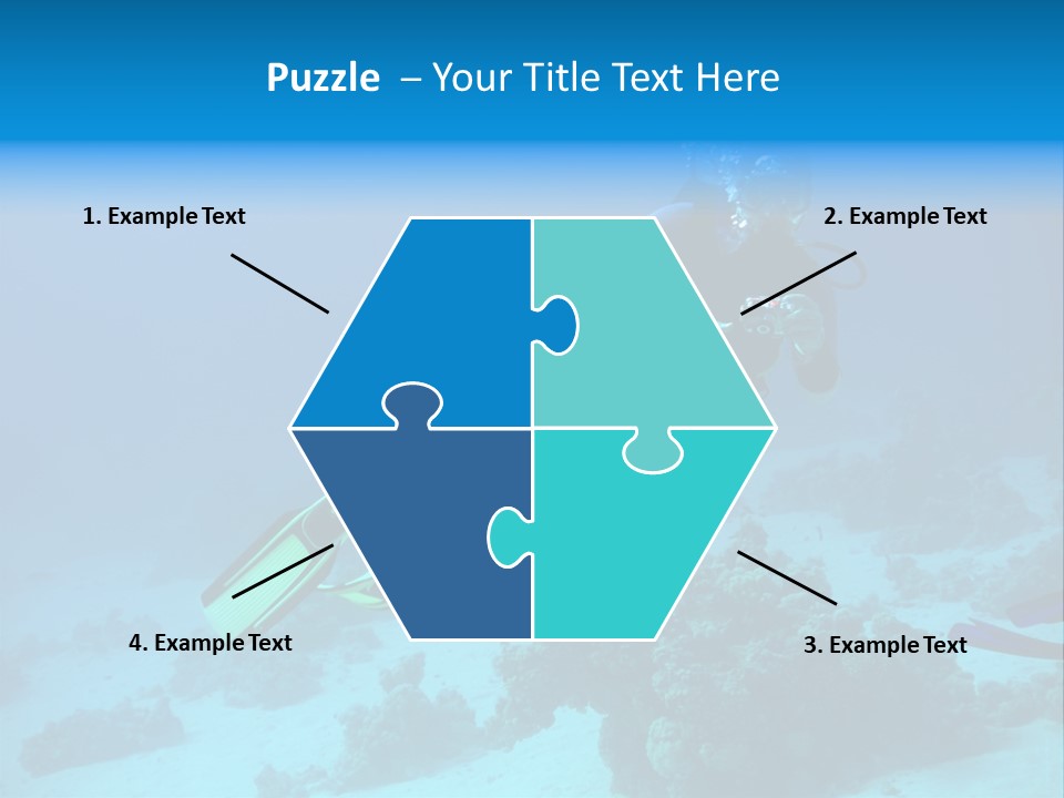 Diver With Camera In Deep. Underwater Photographer PowerPoint Template