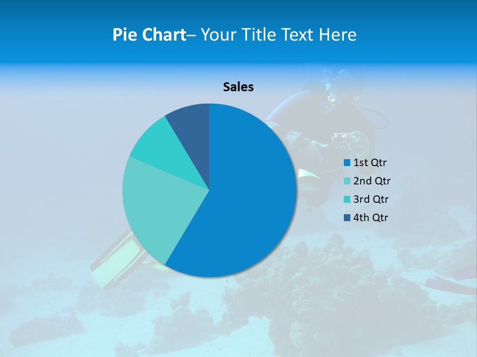 Diver With Camera In Deep. Underwater Photographer PowerPoint Template