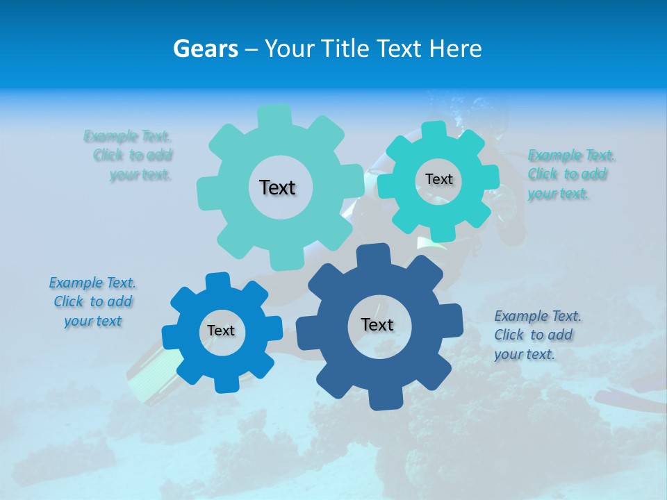 Diver With Camera In Deep. Underwater Photographer PowerPoint Template