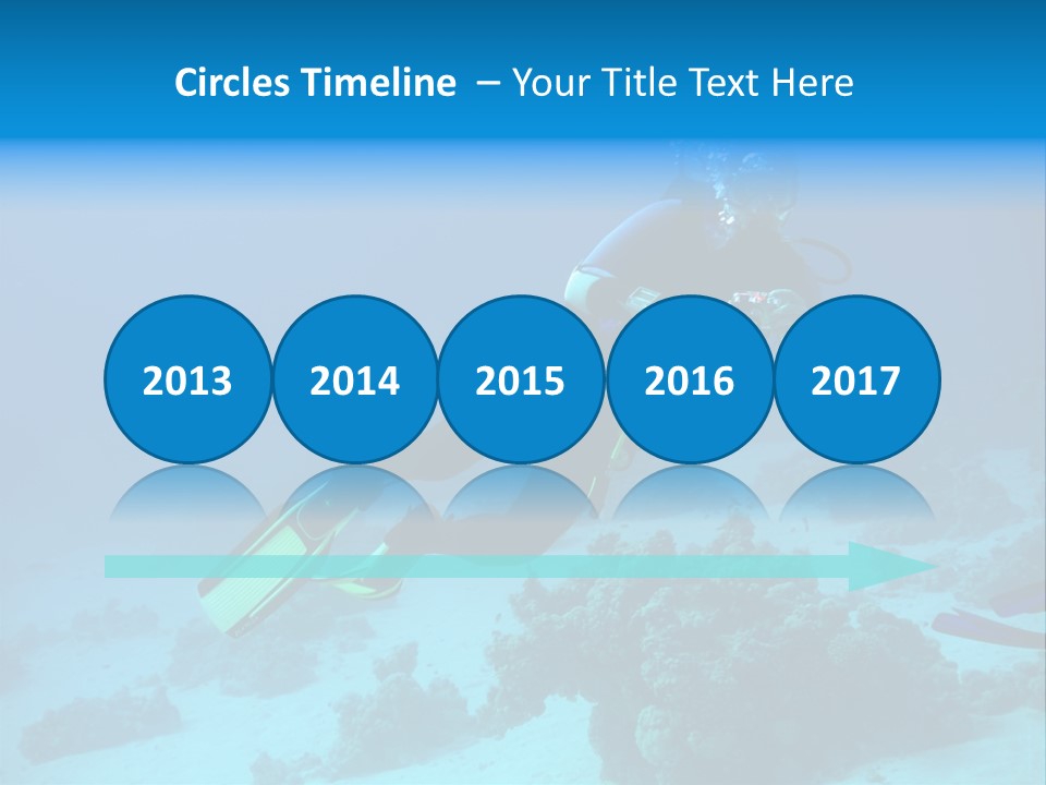 Diver With Camera In Deep. Underwater Photographer PowerPoint Template