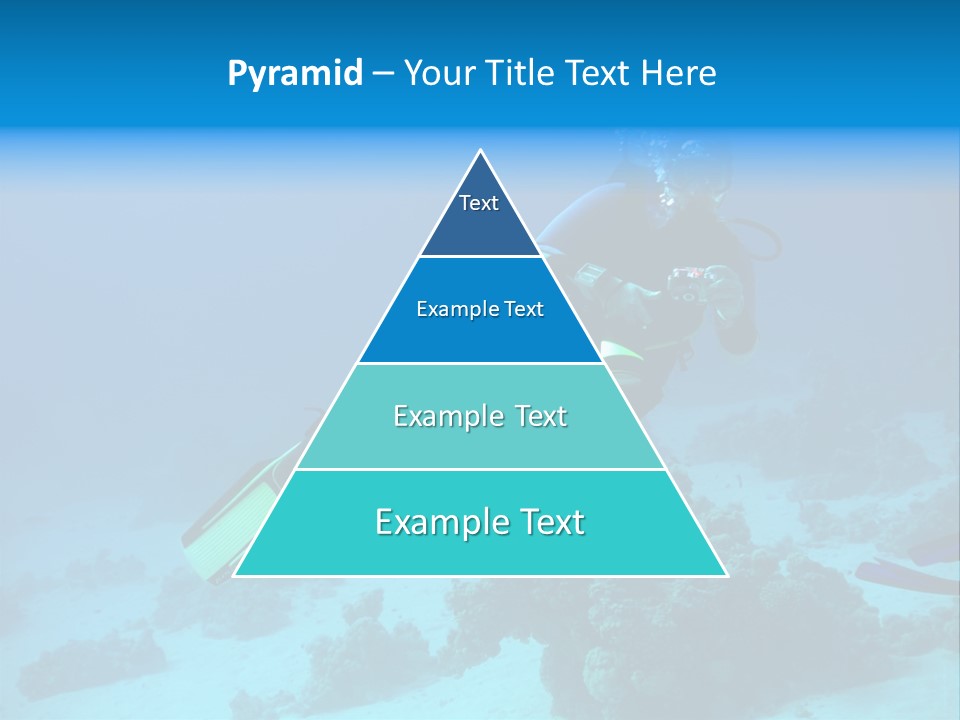 Diver With Camera In Deep. Underwater Photographer PowerPoint Template