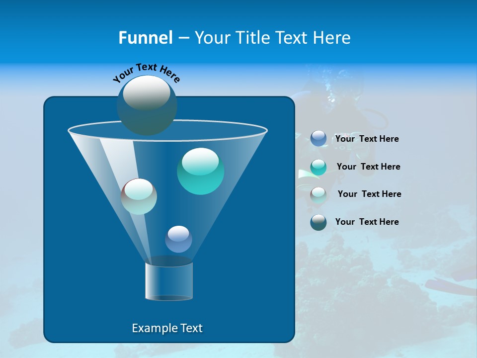 Diver With Camera In Deep. Underwater Photographer PowerPoint Template