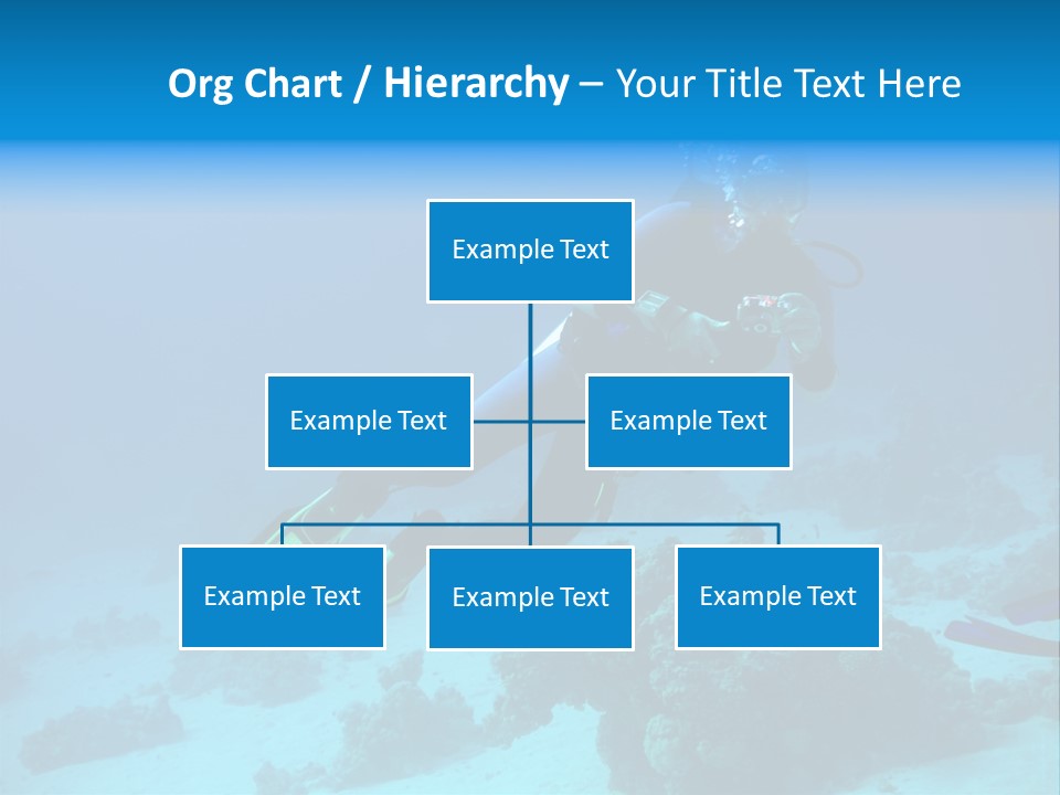 Diver With Camera In Deep. Underwater Photographer PowerPoint Template