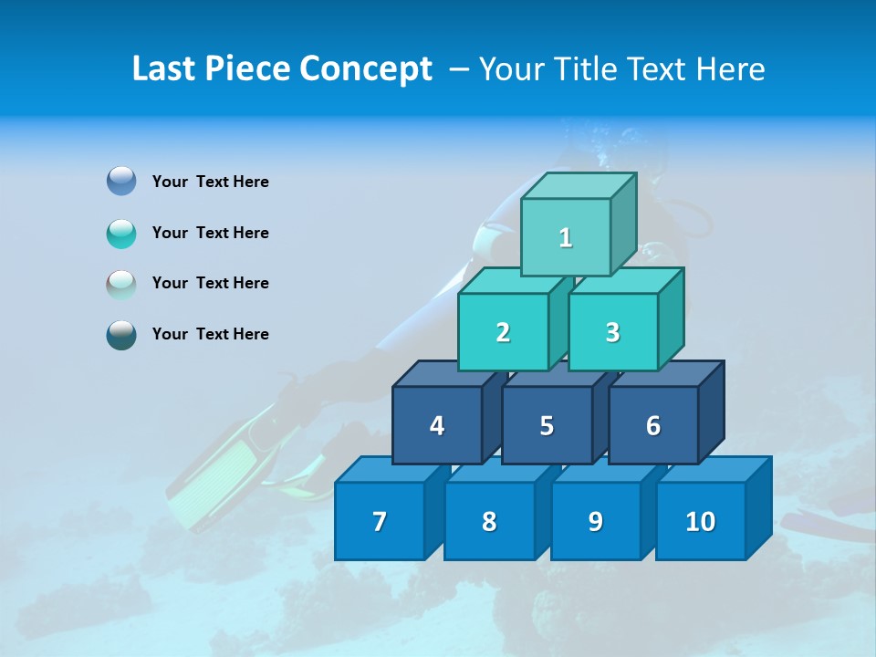 Diver With Camera In Deep. Underwater Photographer PowerPoint Template