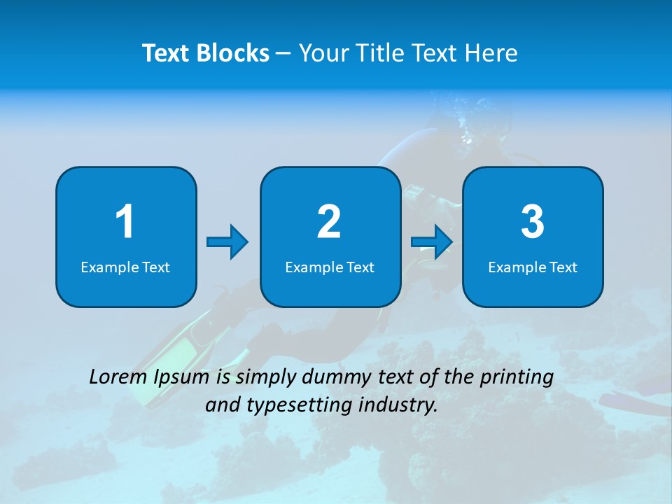 Diver With Camera In Deep. Underwater Photographer PowerPoint Template