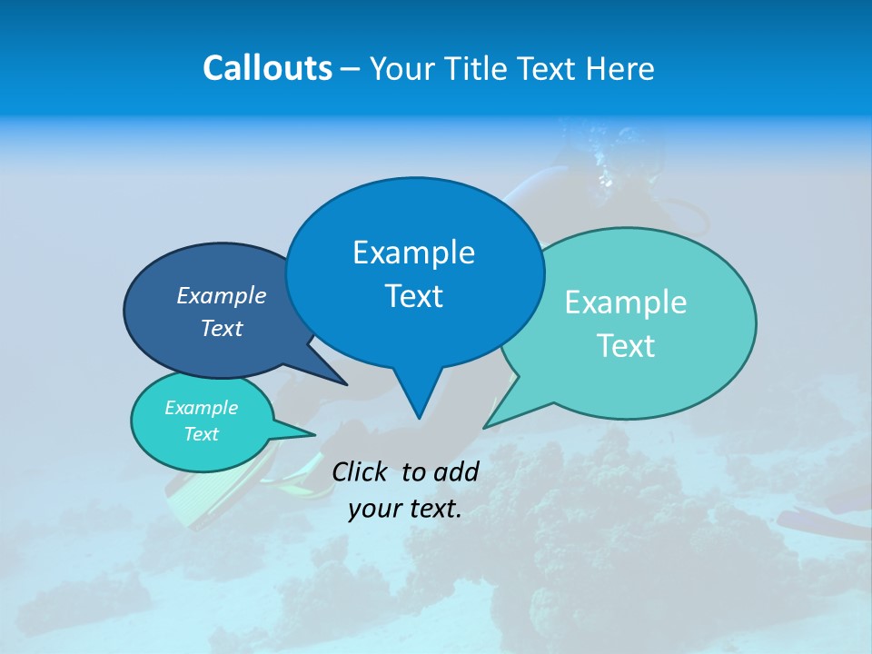 Diver With Camera In Deep. Underwater Photographer PowerPoint Template