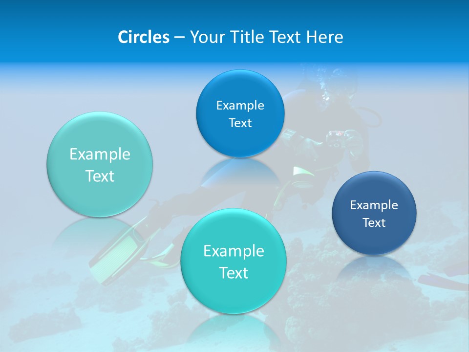 Diver With Camera In Deep. Underwater Photographer PowerPoint Template