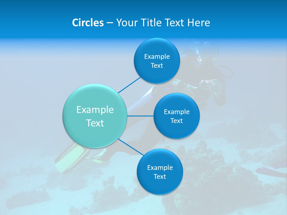 Diver With Camera In Deep. Underwater Photographer PowerPoint Template