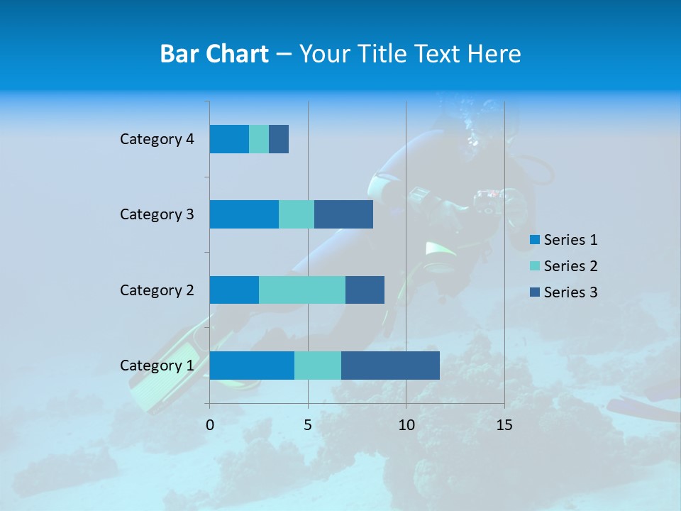 Diver With Camera In Deep. Underwater Photographer PowerPoint Template