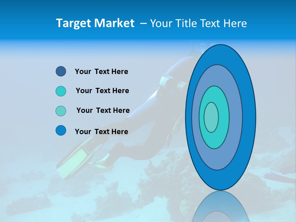 Diver With Camera In Deep. Underwater Photographer PowerPoint Template