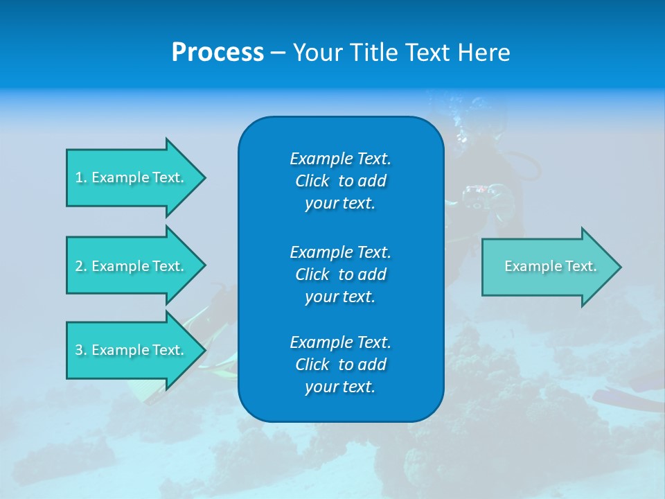 Diver With Camera In Deep. Underwater Photographer PowerPoint Template