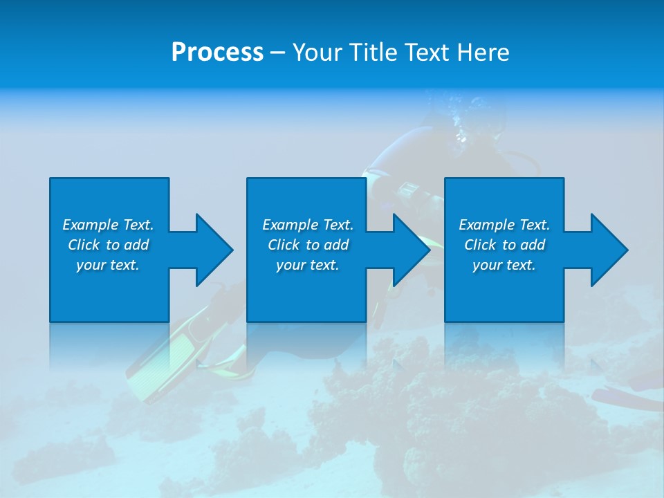 Diver With Camera In Deep. Underwater Photographer PowerPoint Template