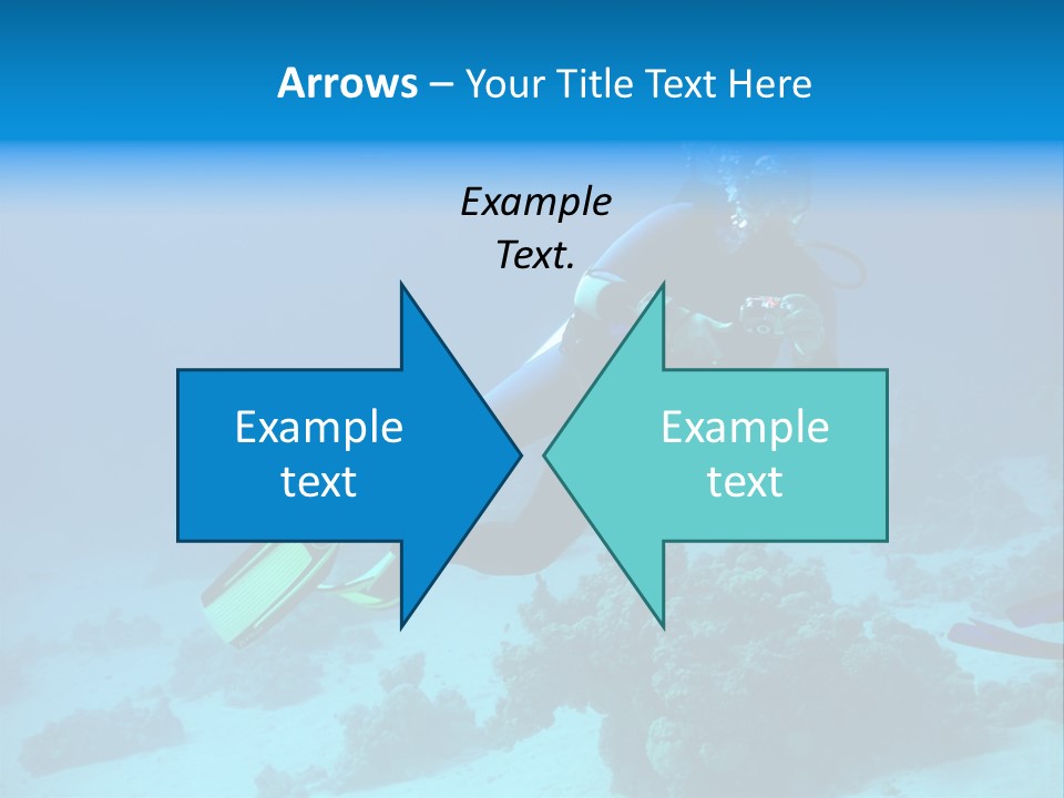 Diver With Camera In Deep. Underwater Photographer PowerPoint Template
