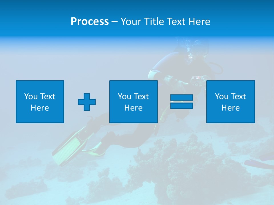 Diver With Camera In Deep. Underwater Photographer PowerPoint Template