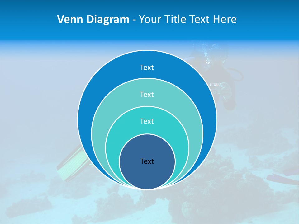 Diver With Camera In Deep. Underwater Photographer PowerPoint Template