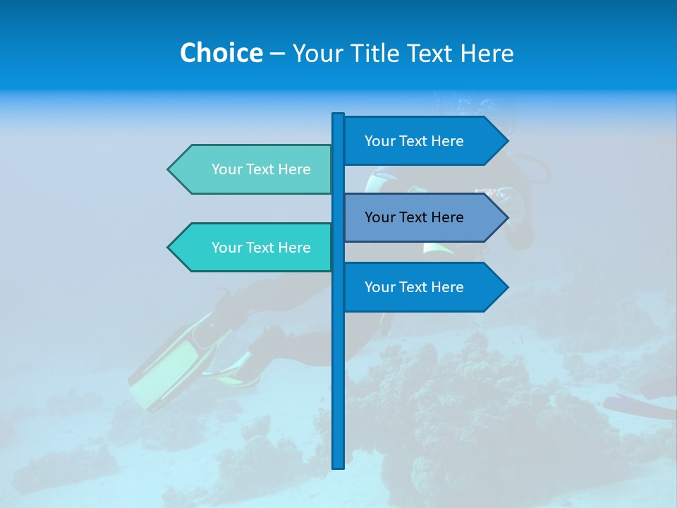 Diver With Camera In Deep. Underwater Photographer PowerPoint Template