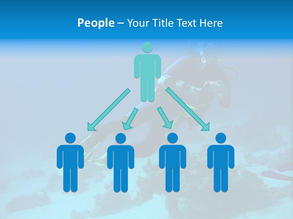 Diver With Camera In Deep. Underwater Photographer PowerPoint Template