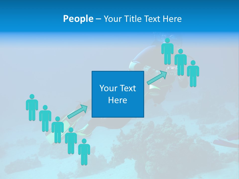 Diver With Camera In Deep. Underwater Photographer PowerPoint Template