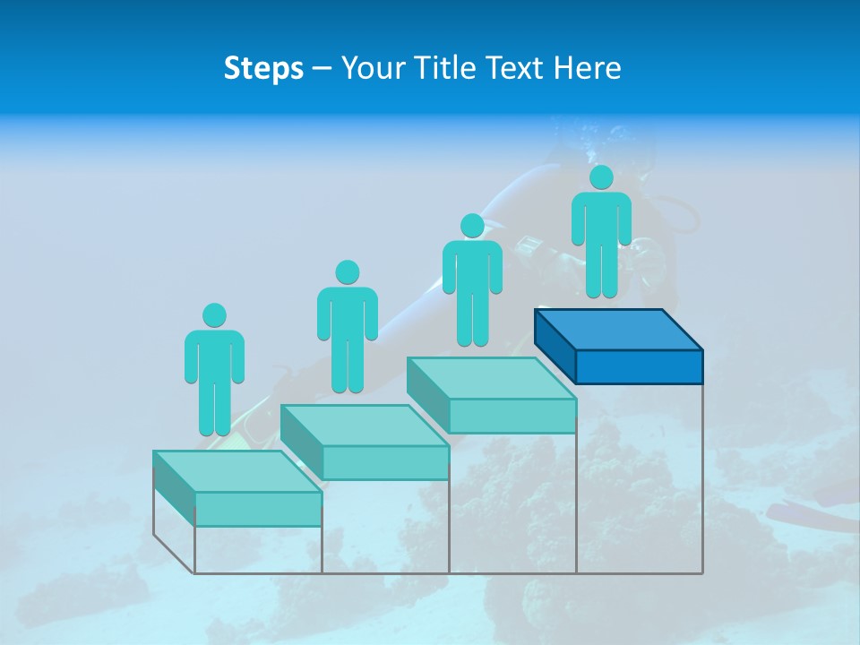 Diver With Camera In Deep. Underwater Photographer PowerPoint Template