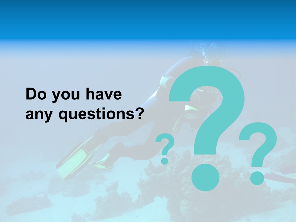 Diver With Camera In Deep. Underwater Photographer PowerPoint Template