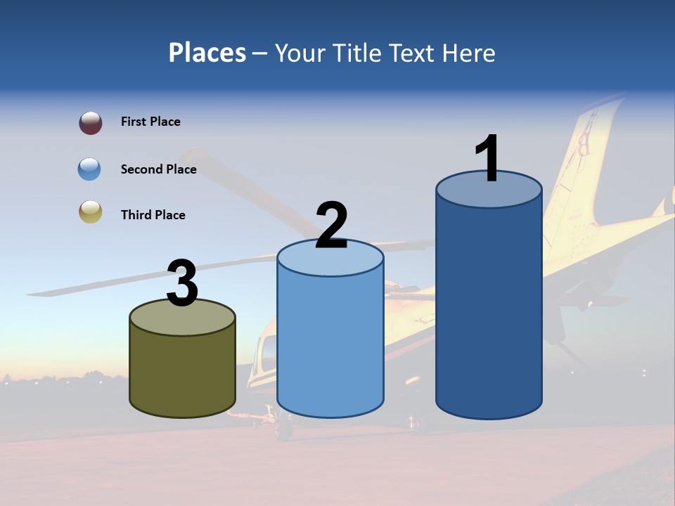 Helicopter Waiting For Takeoff At Sunrise PowerPoint Template