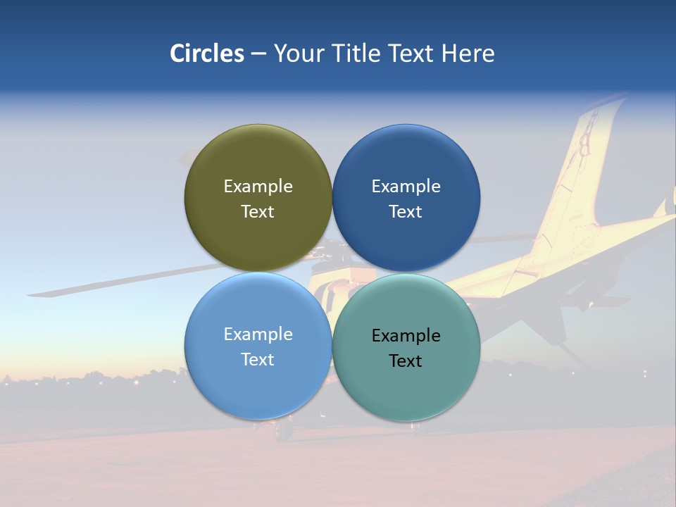 Helicopter Waiting For Takeoff At Sunrise PowerPoint Template