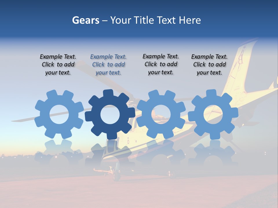 Helicopter Waiting For Takeoff At Sunrise PowerPoint Template