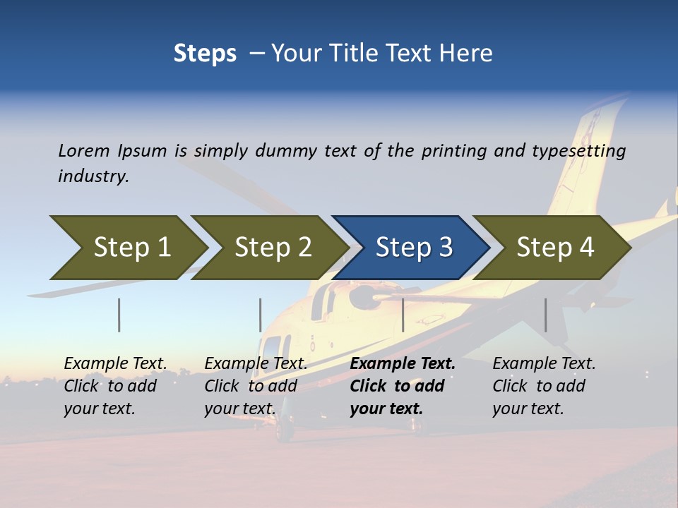 Helicopter Waiting For Takeoff At Sunrise PowerPoint Template