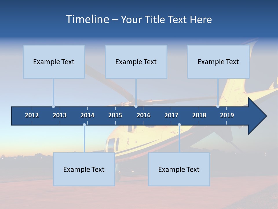 Helicopter Waiting For Takeoff At Sunrise PowerPoint Template