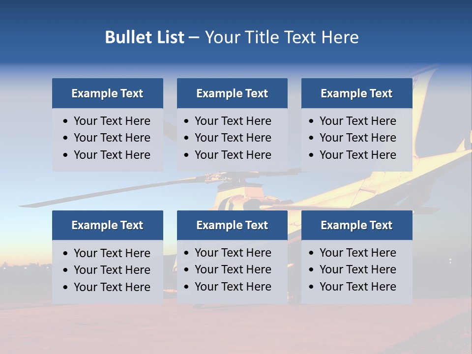Helicopter Waiting For Takeoff At Sunrise PowerPoint Template