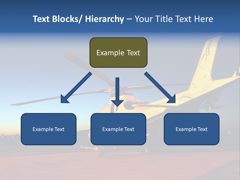 Helicopter Waiting For Takeoff At Sunrise PowerPoint Template