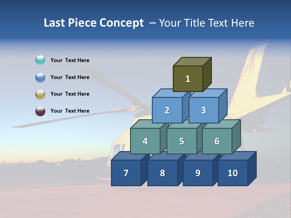Helicopter Waiting For Takeoff At Sunrise PowerPoint Template
