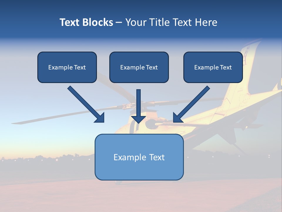 Helicopter Waiting For Takeoff At Sunrise PowerPoint Template