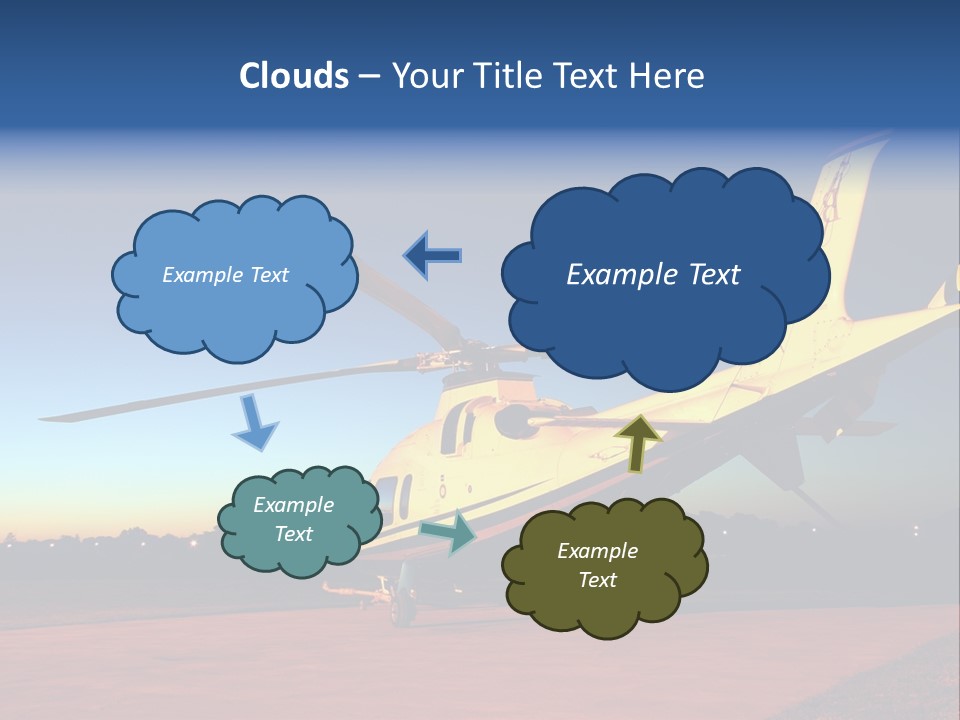 Helicopter Waiting For Takeoff At Sunrise PowerPoint Template