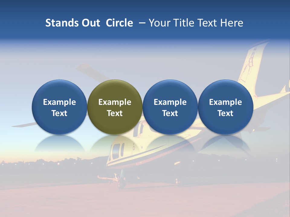 Helicopter Waiting For Takeoff At Sunrise PowerPoint Template