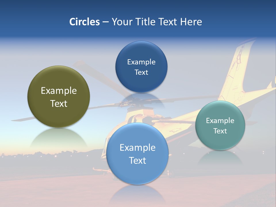 Helicopter Waiting For Takeoff At Sunrise PowerPoint Template