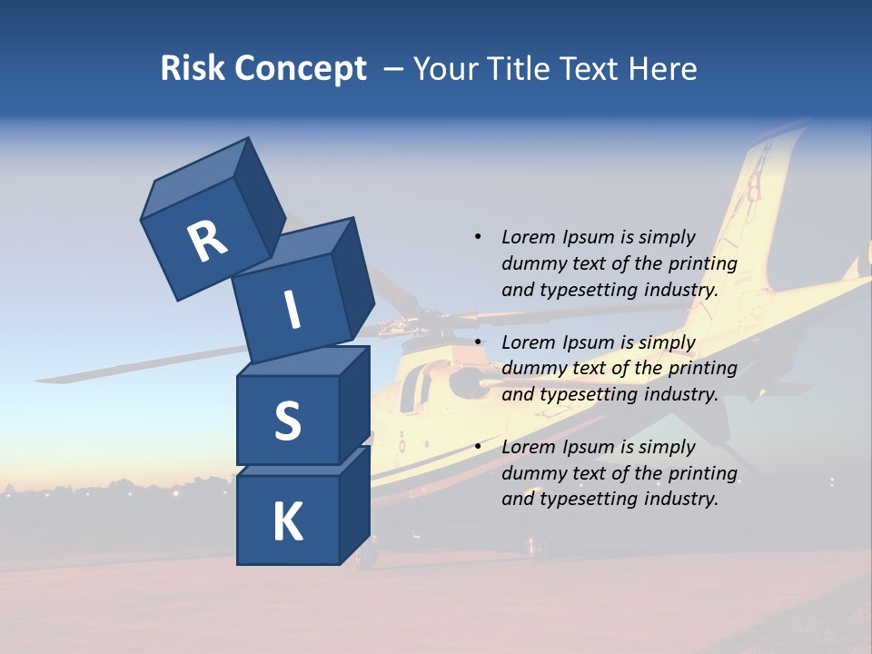 Helicopter Waiting For Takeoff At Sunrise PowerPoint Template