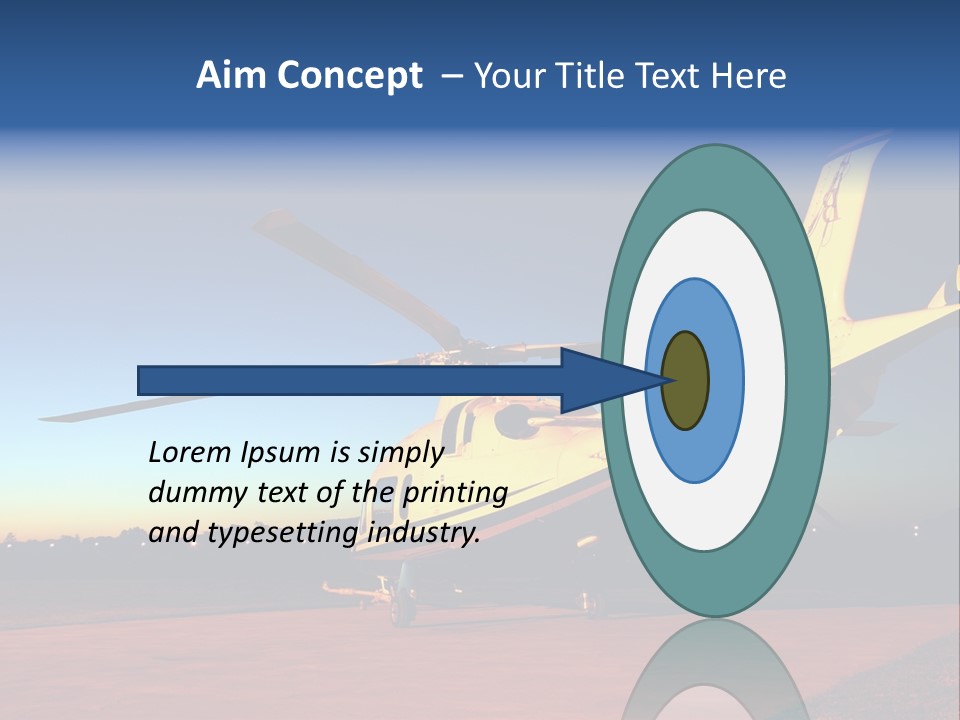 Helicopter Waiting For Takeoff At Sunrise PowerPoint Template
