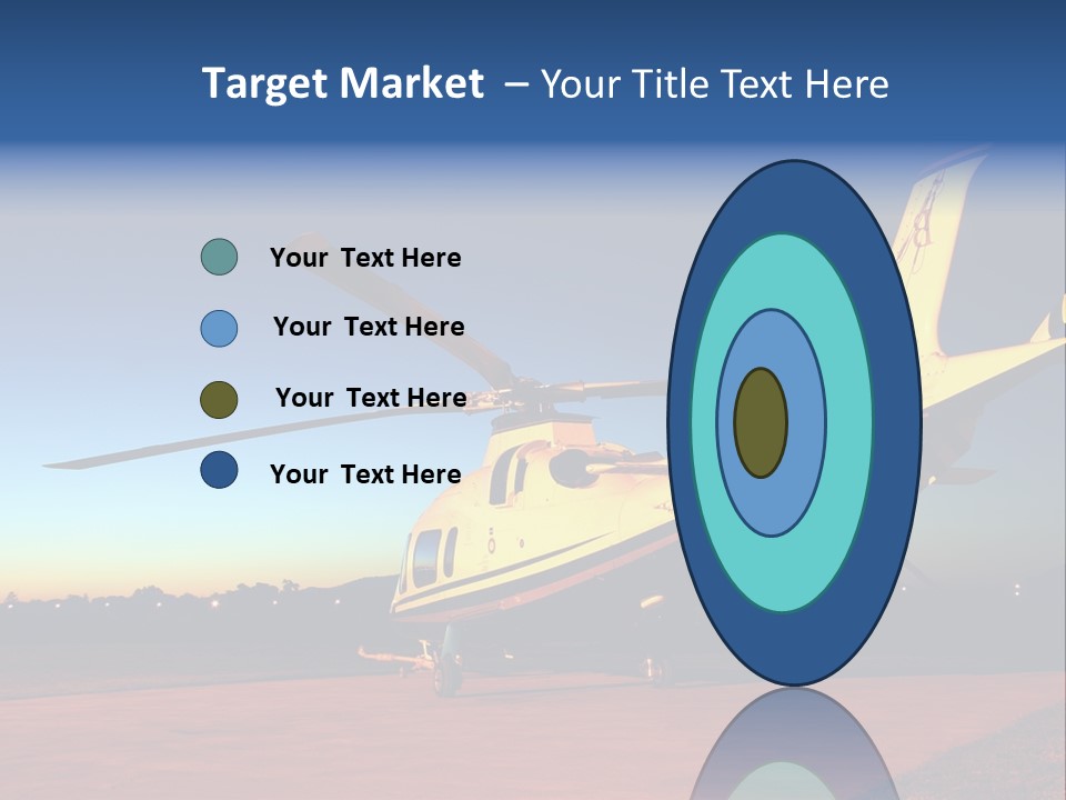 Helicopter Waiting For Takeoff At Sunrise PowerPoint Template