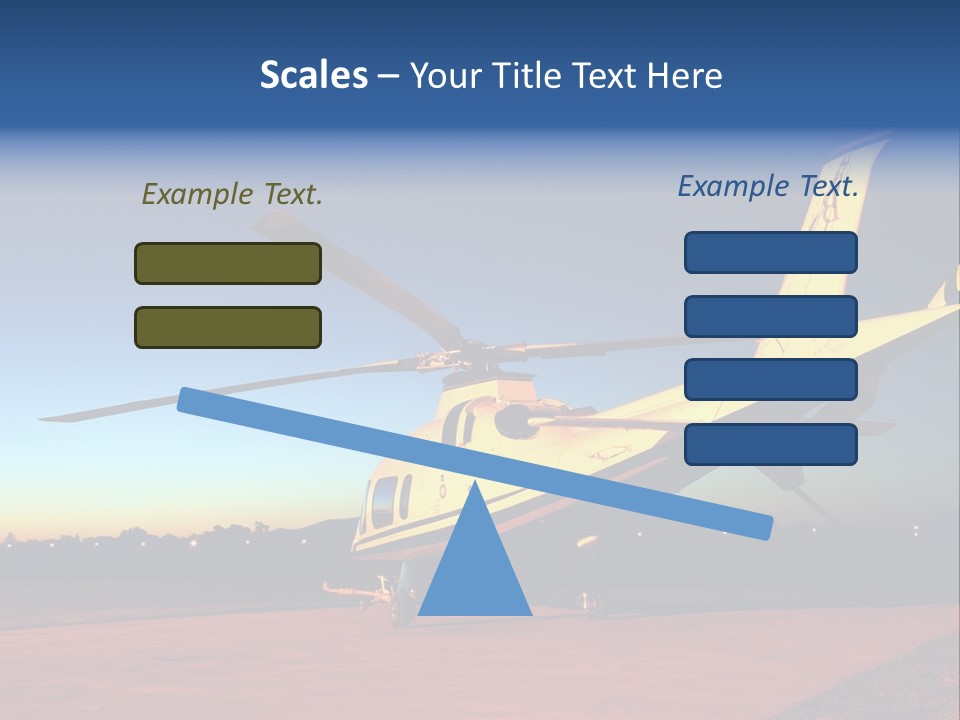 Helicopter Waiting For Takeoff At Sunrise PowerPoint Template