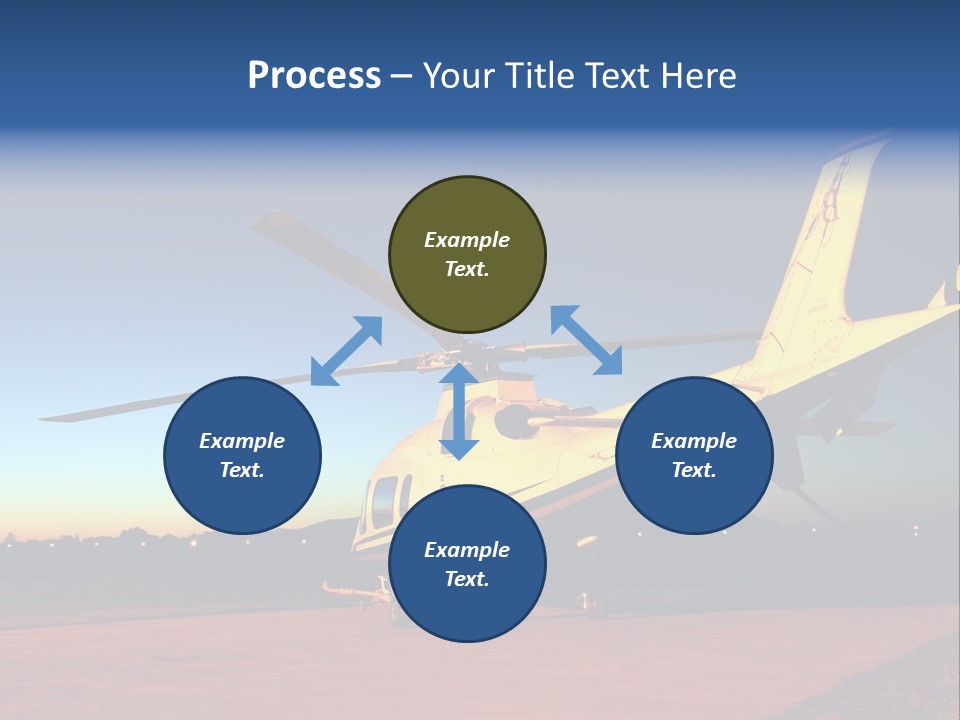 Helicopter Waiting For Takeoff At Sunrise PowerPoint Template