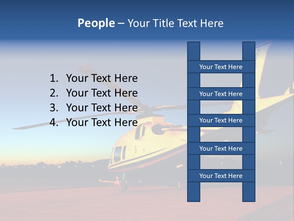 Helicopter Waiting For Takeoff At Sunrise PowerPoint Template
